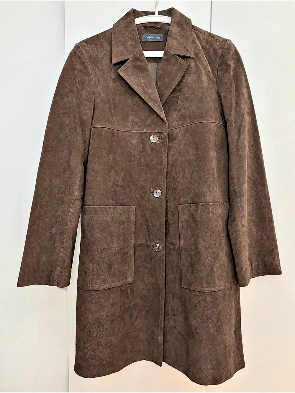 Magaschoni Women’s M Real Suede Jacket Brown